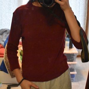 Red F21 3/4 Length Sleeve Sweater